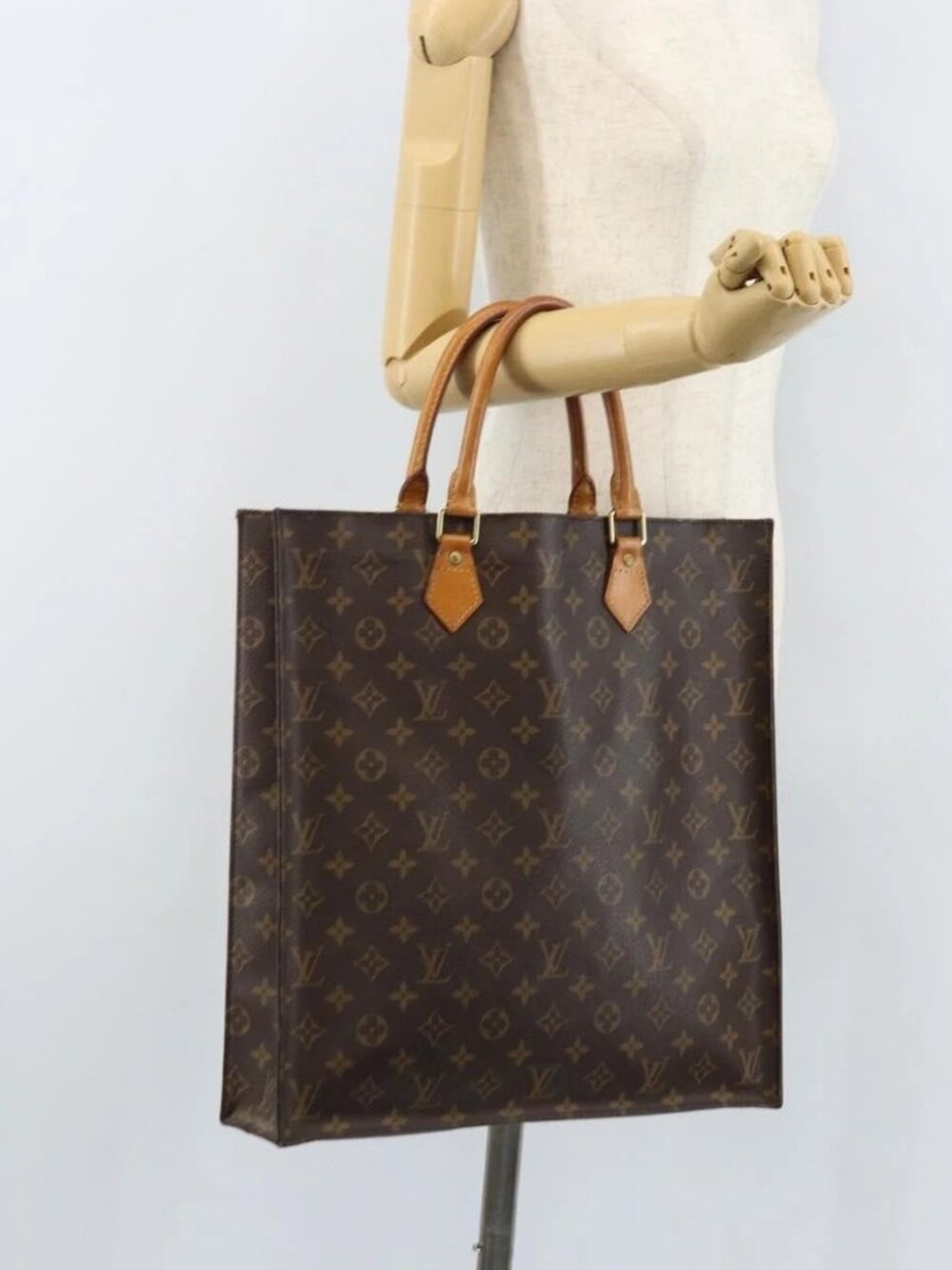 LOUIS VUITTON Monogram Sac Plat Hand Bag M51140 LV Auth BA10915